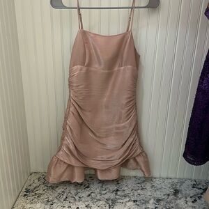 Rose gold mini dress